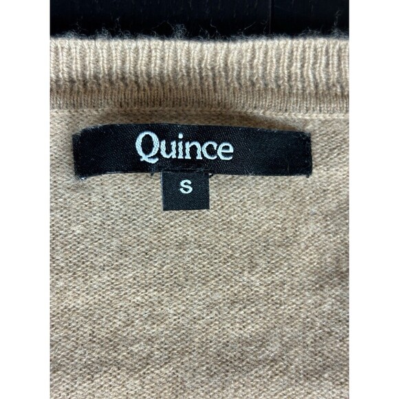 Quince Mongolian Cashmere Sweater Tan Camel Small Long Sleeve V-neck - Picture 4 of 9